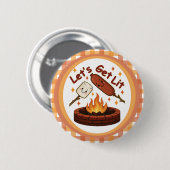 Lass's Get Lit Firepit - Niedlicher Marshmallow &  Button (Vorne & Hinten)