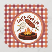 Lass's Get Lit Firepit - Niedlicher Marshmallow & Einladung (Vorne/Hinten)