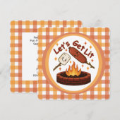 Lass's Get Lit Firepit - Niedlicher Marshmallow & Einladung (Vorne/Hinten)