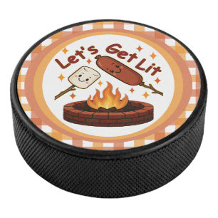 Lass's Get Lit Firepit - Niedlicher Marshmallow & Eishockey Puck