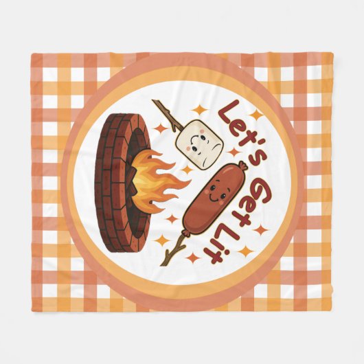 Lass's Get Lit Firepit - Niedlicher Marshmallow & Fleecedecke (Vorderseite (Horizontal))
