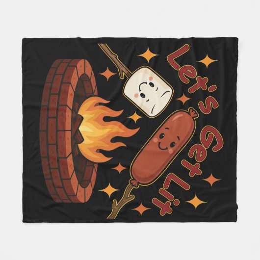 Lass's Get Lit Firepit - Niedlicher Marshmallow &  Fleecedecke (Vorderseite (Horizontal))