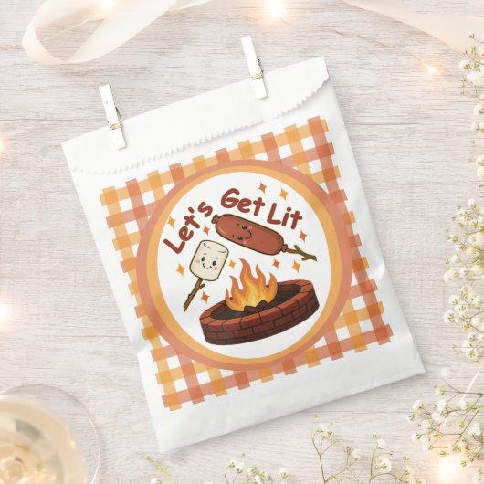 Lass's Get Lit Firepit - Niedlicher Marshmallow & Geschenktütchen (Ausgeschnitten)