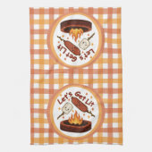 Lass's Get Lit Firepit - Niedlicher Marshmallow &  Geschirrtuch (Vertikal)