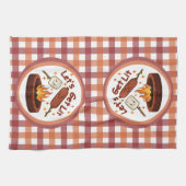 Lass's Get Lit Firepit - Niedlicher Marshmallow &  Geschirrtuch (Horizontal)