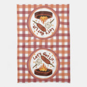 Lass's Get Lit Firepit - Niedlicher Marshmallow &  Geschirrtuch (Vertikal)