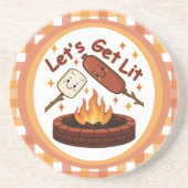 Lass's Get Lit Firepit - Niedlicher Marshmallow &  Getränkeuntersetzer (Vorne)