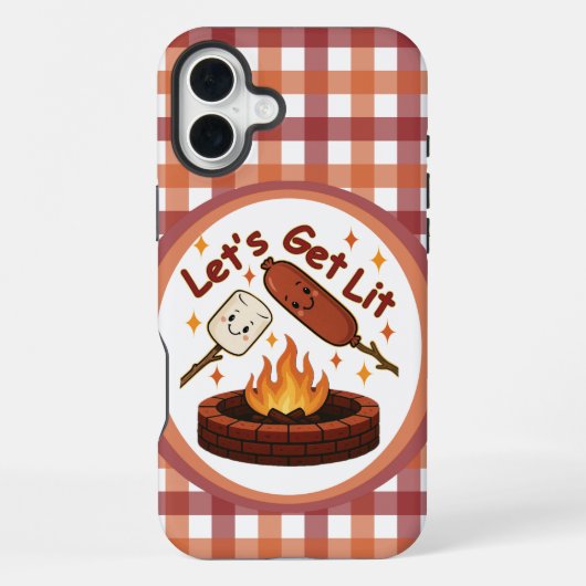 Lass's Get Lit Firepit - Niedlicher Marshmallow & iPhone Hülle (Rückseite)