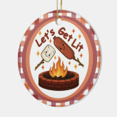 Lass's Get Lit Firepit - Niedlicher Marshmallow & Keramik Ornament (Links)
