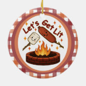 Lass's Get Lit Firepit - Niedlicher Marshmallow & Keramik Ornament (Hinten)