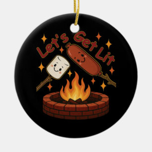 Lass's Get Lit Firepit - Niedlicher Marshmallow & Keramik Ornament