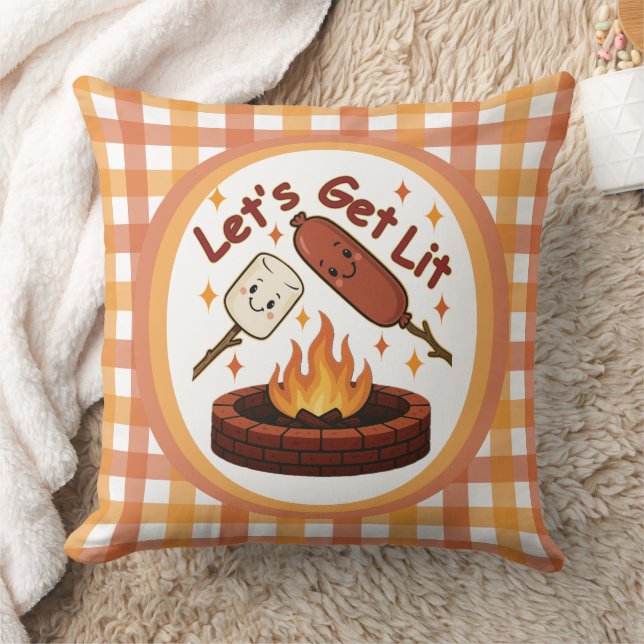 Lass's Get Lit Firepit - Niedlicher Marshmallow &  Kissen (Decke)