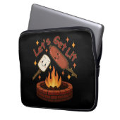 Lass's Get Lit Firepit - Niedlicher Marshmallow & Laptopschutzhülle (Vorderseite Links)