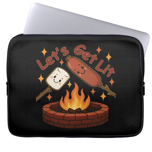 Lass's Get Lit Firepit - Niedlicher Marshmallow & Laptopschutzhülle (Vorderseite)