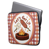 Lass's Get Lit Firepit - Niedlicher Marshmallow & Laptopschutzhülle (Vorderseite Links)