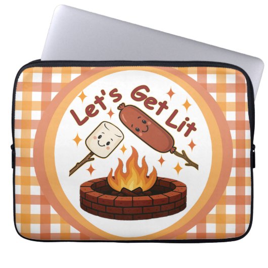 Lass's Get Lit Firepit - Niedlicher Marshmallow & Laptopschutzhülle (Vorderseite)