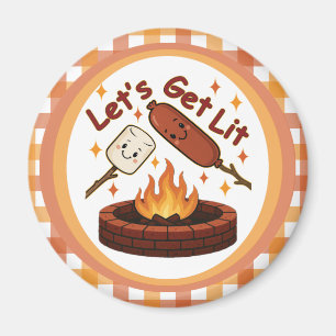 Lass's Get Lit Firepit - Niedlicher Marshmallow &  Magnet
