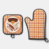 Lass's Get Lit Firepit - Niedlicher Marshmallow &  Ofenhandschuh & Topflappen-Set (Vorderseite)