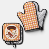 Lass's Get Lit Firepit - Niedlicher Marshmallow &  Ofenhandschuh & Topflappen-Set (Vorderseite/Rückseite)