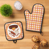 Lass's Get Lit Firepit - Niedlicher Marshmallow &  Ofenhandschuh & Topflappen-Set (Oben Unten)