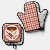 Lass's Get Lit Firepit - Niedlicher Marshmallow &  Ofenhandschuh & Topflappen-Set (Vorderseite/Rückseite)