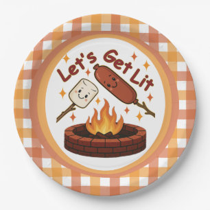 Lass's Get Lit Firepit - Niedlicher Marshmallow & Pappteller