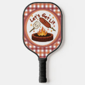 Lass's Get Lit Firepit - Niedlicher Marshmallow &  Pickleball Schläger (Vorderseite)