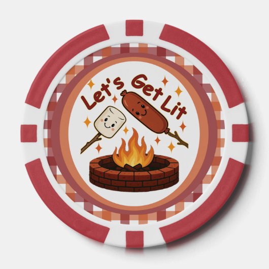 Lass's Get Lit Firepit - Niedlicher Marshmallow &  Pokerchips (Vorderseite)