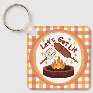 Lass's Get Lit Firepit - Niedlicher Marshmallow &  Schlüsselanhänger