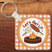 Lass's Get Lit Firepit - Niedlicher Marshmallow & Schlüsselanhänger (Vorderseite)