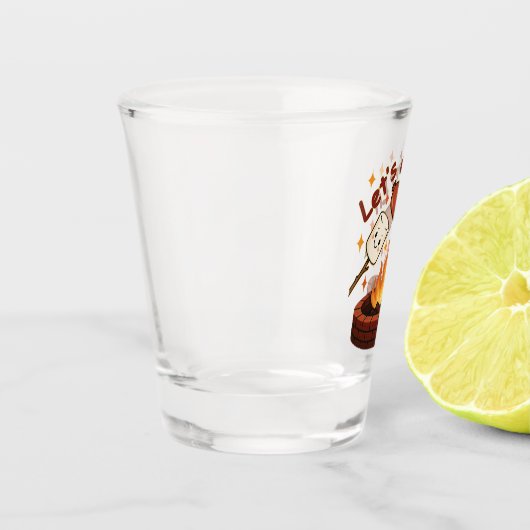 Lass's Get Lit Firepit - Niedlicher Marshmallow &  Schnapsglas (Links)