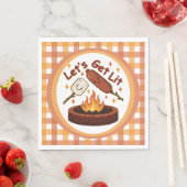 Lass's Get Lit Firepit - Niedlicher Marshmallow & Serviette (Beispiel)