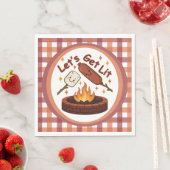 Lass's Get Lit Firepit - Niedlicher Marshmallow &  Serviette (Beispiel)