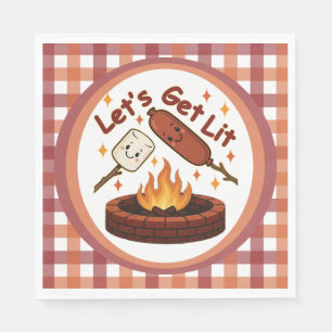 Lass's Get Lit Firepit - Niedlicher Marshmallow & Serviette