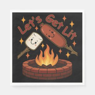 Lass's Get Lit Firepit - Niedlicher Marshmallow & Serviette