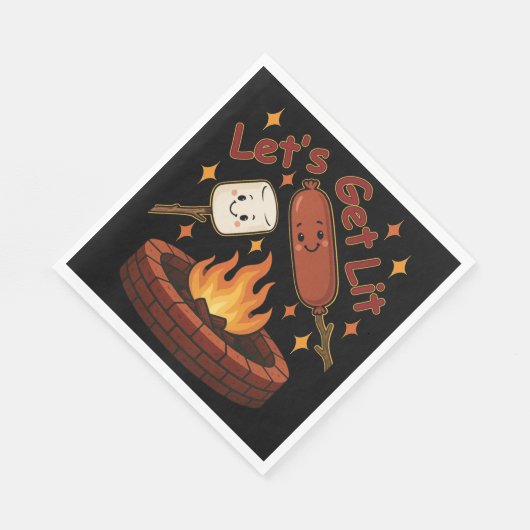Lass's Get Lit Firepit - Niedlicher Marshmallow & Serviette (Ecke)