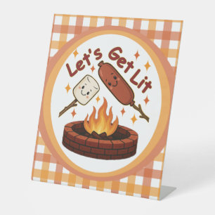 Lass's Get Lit Firepit - Niedlicher Marshmallow & Sockelschild