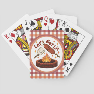 Lass's Get Lit Firepit - Niedlicher Marshmallow & Spielkarten