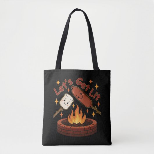 Lass's Get Lit Firepit - Niedlicher Marshmallow & Tasche (Vorderseite)