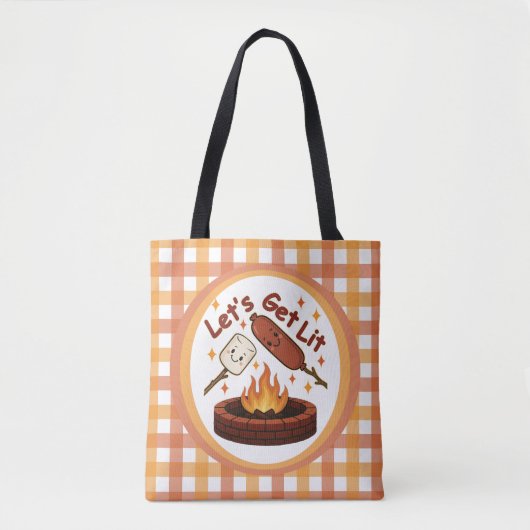 Lass's Get Lit Firepit - Niedlicher Marshmallow & Tasche (Vorderseite)