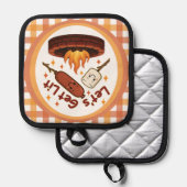 Lass's Get Lit Firepit - Niedlicher Marshmallow &  Topflappen (Vorderseite/Rückseite)