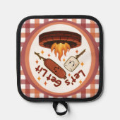 Lass's Get Lit Firepit - Niedlicher Marshmallow &  Topflappen (Vorderseite)