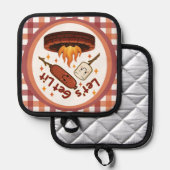 Lass's Get Lit Firepit - Niedlicher Marshmallow &  Topflappen (Vorderseite/Rückseite)