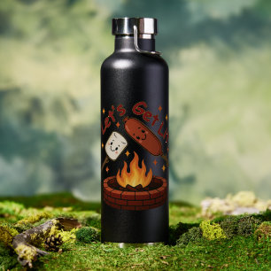 Lass's Get Lit Firepit - Niedlicher Marshmallow & Trinkflasche
