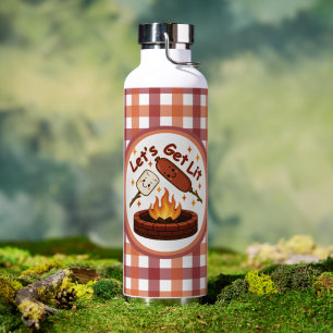 Lass's Get Lit Firepit - Niedlicher Marshmallow & Trinkflasche
