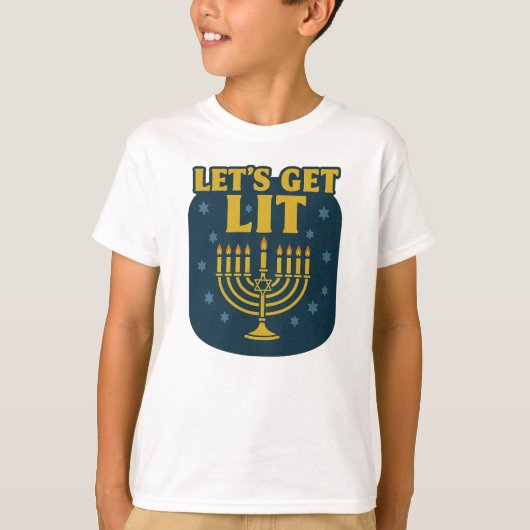 Lass's Get Lit Hanukkah Kids' T-Shirt (Vorderseite)