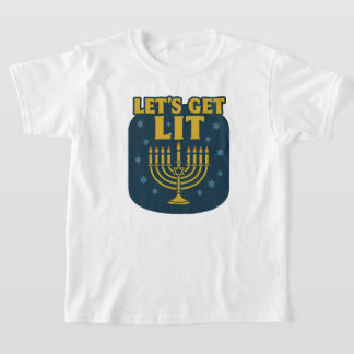 Lass's Get Lit Hanukkah Kids' T-Shirt