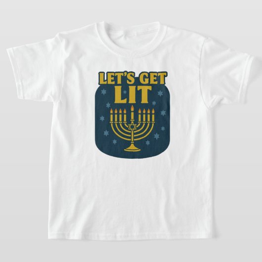 Lass's Get Lit Hanukkah Kids' T-Shirt (Ablage )