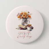 Lass's Get Lost - Bücher, Kaffee & Rain Rustikal Button (Vorderseite)