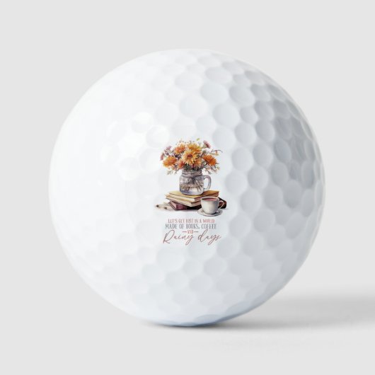 Lass's Get Lost - Bücher, Kaffee & Rain Rustikal Golfball (Vorderseite)